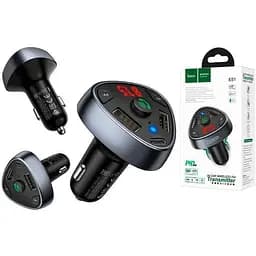 FM модулятор Hoco E51 PD 18W+QC 3.0 Black