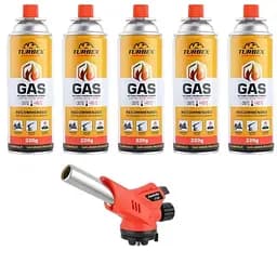 Газ Turbex универсальный 220 г 5 шт. + газовая горелка