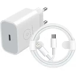 Зарядний адаптер блок на 2 виходи WUW-C193 PD20W+PD20W Charger USB C + USB C white