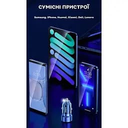 Зарядний пристрій автомобільний в прикурювач Toocki 75W (1 Type-C 45w + 1 USB 30w) Blue Transparent - мініатюра 7