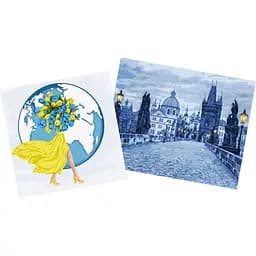 Набір для розпису по номерах Ideyka Таємнича Прага 40х50 см та Разом зі світом 40х40 см (СKHO8179)