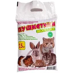 Уцінка. Деревний наповнювач Пухнастики для котів та гризунів 15 кг (древ 15кг) 