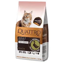 Корм беззерновий Quattro Cat Adult Duck для дорослих котів від 1 року з качкою 1.5 кг