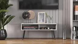 Тумба під ТВ Невада Ferrum-decor 45x100x38 Чорний метал ДСП Бетон 16 мм (FRD-106719) - мініатюра 6