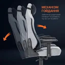 Ігрове крісло GamePro Linen fabric Light grey (GC715LG) - мініатюра 16