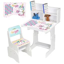 Дитяча парта Bambi N 2071-9-1 Єдиноріг зі стільчиком та регульованою висотою