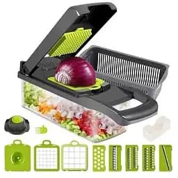 Мультислайсер 14 в 1 KitchenAid Kitchen Ideas Veggie Slicer HA-347 ручна багатофункціональна овочерізка з контейнером