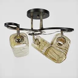 Коричнева люстра на 3 плафони з регулюванням у корпусі Ø 38 см | Арт. 7182/3A CF+FGD | Line F