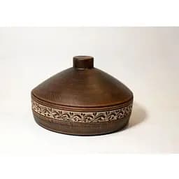 Сковорода 3 л керамическая (глиняная) с орнаментом.