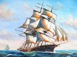 Алмазна мозаїка на підрамнику Шхуна 40×50 см 71471_BGLE