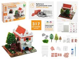 Строительный набор для творчества из мини-кирпичиков BLOCKY Мини-Коттедж, Strateg