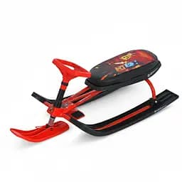 Снегокат MS 1778-9 Низкая рама, мягкое сиденье из экокожи 45х21см (2 положения), руль, металлопластик, черно-красная