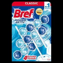 Туалетний блок для унітазу Bref Сила актив Океанський бриз, 3 шт. (536077)