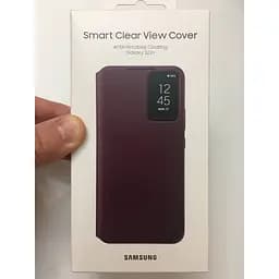 Оригінальний чохол-книжка Samsung Smart Clear View Cover для Galaxy S22 Plus (6.6") Burgundy EF-ZS906CEEGRUduplication - мініатюра 2