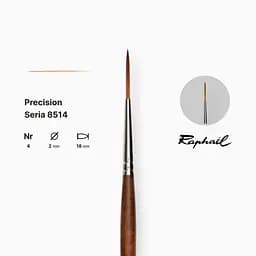 Лайнер синтетика (імітація соболя) Raphael Precision, №4, коротка ручка - мініатюра 2