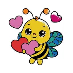 Дитяча розмальовка пальчиковими фарбами Бджілка з сердечками 15635-AC 25х25 см