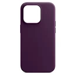 Кожаный чехол-панель для Apple iPhone 14 Pro, FAKE Leather Case, фиолетовый, искусственная кожа, премиальный, противоударный, защита всего корпуса, с мягкой подкладкой, поддержка MagSafe и беспроводной зарядки, ArmorStandart (ARM64398)