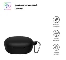 Силіконовий чохол для навушників Xiaomi Redmi Buds 4 Lite, Hang Case, чорний, ультратонкий захисний кейс товщиною 2 мм, захист від подряпин, пилу та ударів, компактний, з карабіном для кріплення, ArmorStandart (ARM73543) - мініатюра 2