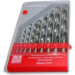 Набір свердел по металу Haisser HSS 1-10 мм 10 шт. (23895)