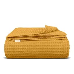 Плед-покрывало Cosas Curcuma Greek Waffle вафельный 160х230 см горчичный (Blanket_23Curcuma_GreekWaffle_160x230)