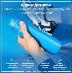 Пляшка для води ION8 металева 600 мл Stainless Steel Blue (I8SS600BLU) - мініатюра 2