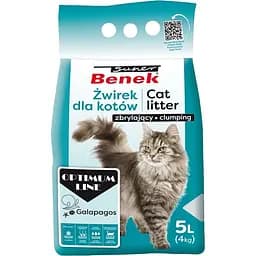 Бентонитовый наполнитель для кошачьего туалета Super Benek Optimum с ароматом морского бриза 5 л