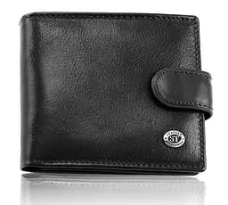 Стильне шкіряне портмоне ST Leather В 103 чорне 9,5 см