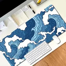 Килимок для миші та клавіатури Blue Waves / 90×40 см / Blue - мініатюра 2