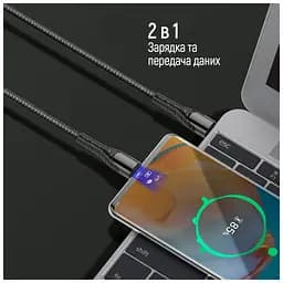 Дата кабель USB-C to USB-C 1.0m PD Fast Charging 65W 3А grey ColorWay (CW-CBPDCC040-GR) - мініатюра 4
