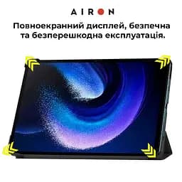 Чехол AIRON Premium для Xiaomi Pad 6/6 Pro 11'' 2023 с защитной пленкой и салфеткой Black - мініатюра 6