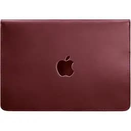 Шкіряний чохол-конверт BlankNote на магнітах для MacBook 14 Бордовий Crazy Horse