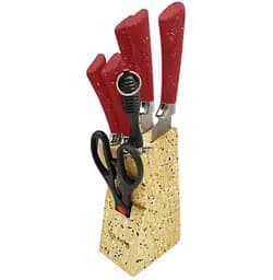 Набор ножей для кухни с подставкой Rainberg RB-8806 кухонные ножи и подставки красный