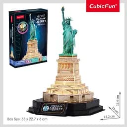 Тривимірна головоломка-конструктор Cubic Fun з LED підсвіткою Статуя Свободи (L536h) - мініатюра 3