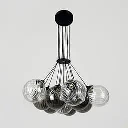 Люстра-пучок на 13 плафонів графіт+прозорий Ø 50 см | Line F | Арт. 1034/13 BK