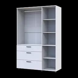 Шафа для одягу Doros Торн Білий 3 ДСП/3Ш (штанга) 135х51.6х200 (44900485) - мініатюра 7