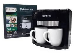 Капельная кофеварка Rainberg RB-613 на 2 чашки Черная 500 Вт