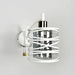 Белое металлическое бра Лофт в корпусе 25х16 см с плафоном Line F Арт. 8190/1W WT+GR