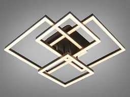 Світлодіодна Люстра стельова чорна 120 Вт чотири квадратні плафони з пультом