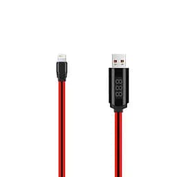 Кабель с индикатором Hoco U29 Led Dislayed Timing iPhone 6, 7, 8 X Red 1.2 м