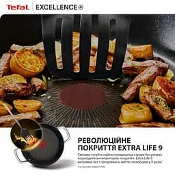 Tefal Сотейник Tefal Excellence+, з кришкою, 24см, алюміній, скло, бакеліт, чорний - мініатюра 9