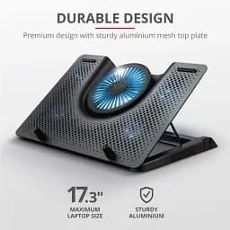Підставка для ноутбуків Trust GXT 1125 Quno, до 17.3", BLUE LED, чорний - мініатюра 9