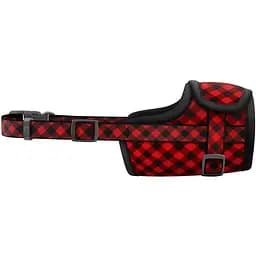 Намордник для собак Waudog Nylon Шотландка червона, пластиковий фастекс №3 (25-34 см) (5376) - мініатюра 2