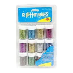 Набір декоративного глітеру для творчості Bambi DSCN9531, 20 грам, 12 баночок