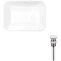 Умивальник Qtap Scorpio врізний прямокутний 610x380x150 мм White + донний клапан PU02, Білий