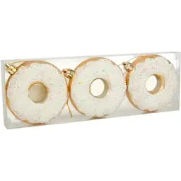 Комплект ялинкових прикрас Chomik Пончики пластикові 8 см білі 3 шт. (BAI7169)