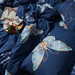 Комплект постільної білизни Moon&Star Микросатин Premium Flutter Dreams Сімейний 143х210х2 наволочки 2х50х70 - мініатюра 4