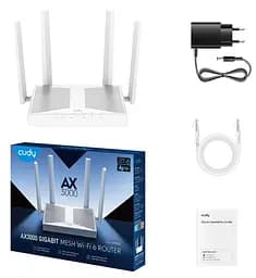 Роутер Cudy WiFi 6 Mesh-маршрутизатор WR3000E дводіапазонний гігабітний AX3000 (73-00674) - мініатюра 3