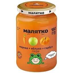 Пюре Малятко Морковь-тыква-яблоко, 180 г