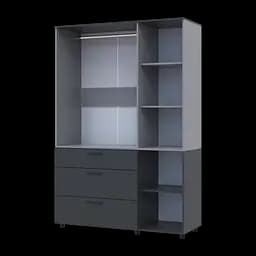 Шафа для одягу Doros Торн Антрацит/Сірий 3 ДСП/3Ш (штанга) 135х51.6х200 (44900521) - мініатюра 7