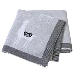 Плед Дитячий Lovely Svi Бавовна 80х100 см В'язаний Сірий Лама (330821)